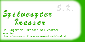 szilveszter kresser business card